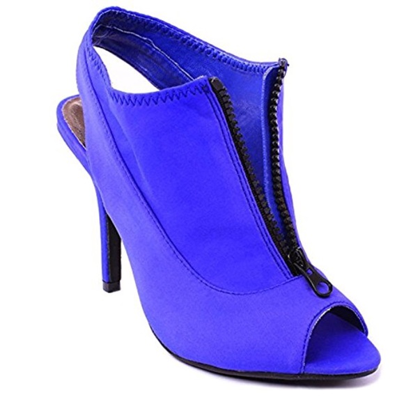 Neoprene Zipper Slingback Stiletto Heel Pump - Picture 7 of 7